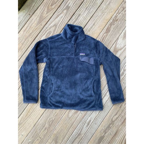 Patagonia Re-Tool Snap-T Pullover Plush Navy Blue- Women's Size Large, MSRP $119 - Picture 2 of 13